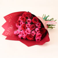 Crimson & Pink Rose Charm