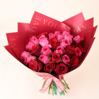 Crimson & Pink Rose Charm