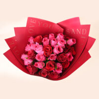 Crimson & Pink Rose Charm