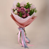 Teal Pink Rose Bouquet
