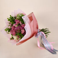 Teal Pink Rose Bouquet